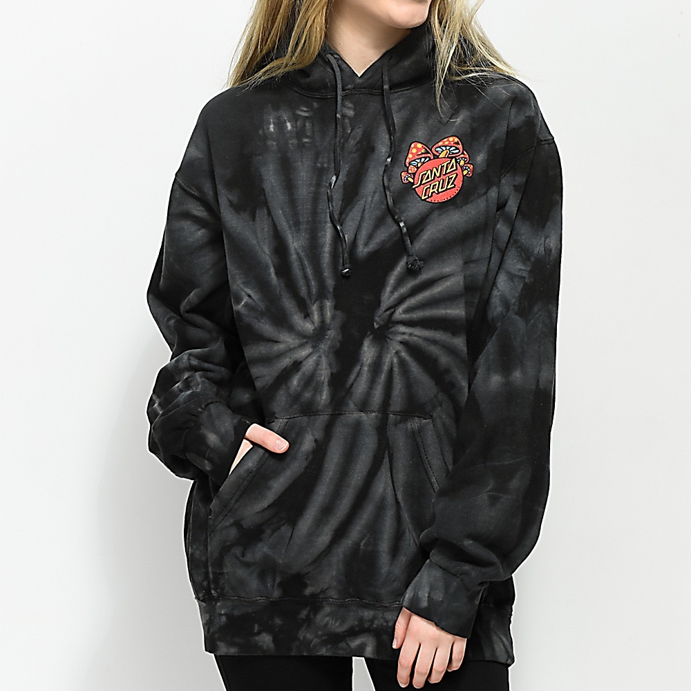 SANTA CRUZ Shroom Dot Black Spider Dye Hoodie